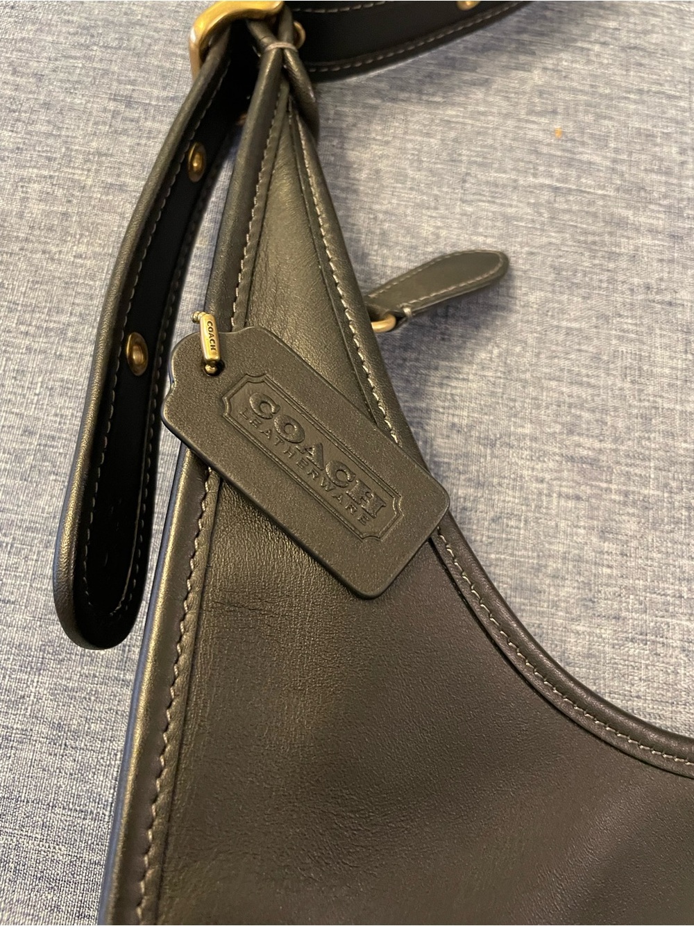Coach Black Leather Ergo Shoulder Bag 33 with Brass Buckle - Picture 9 of 9
